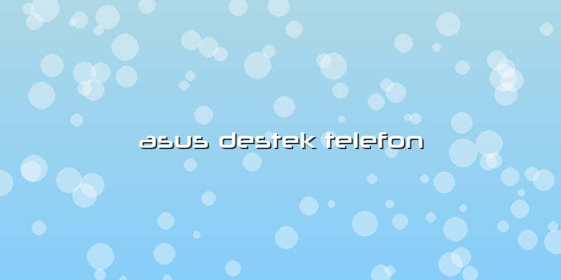 Asus Destek Telefon